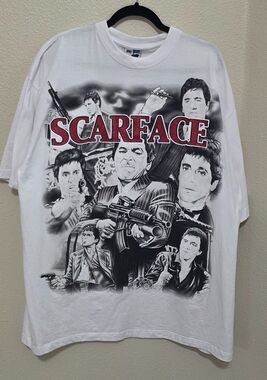 Vintage 90s Y2K Scarface Phat Doc Men's 3XL Glitter Tony Montana T Shirt